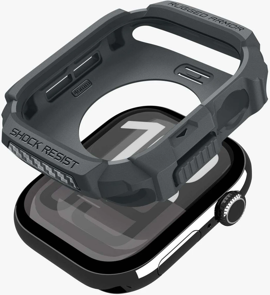 „Spigen Rugged Armor 2“, tamsiai pilka – „Apple Watch 11“ 46 mm