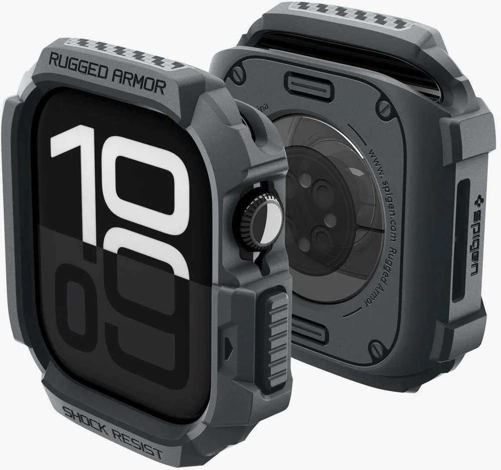 „Spigen Rugged Armor 2“, tamsiai pilka – „Apple Watch 11“ 46 mm