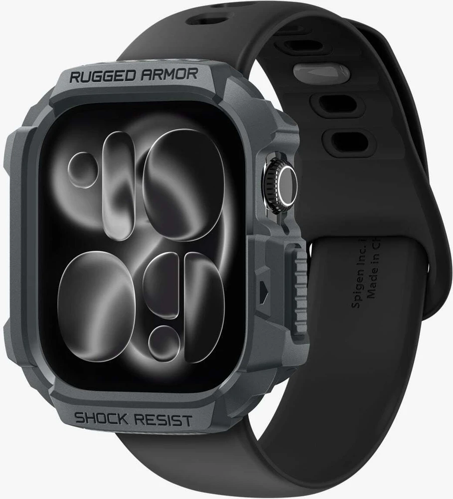 „Spigen Rugged Armor 2“, tamsiai pilka – „Apple Watch 11“ 46 mm