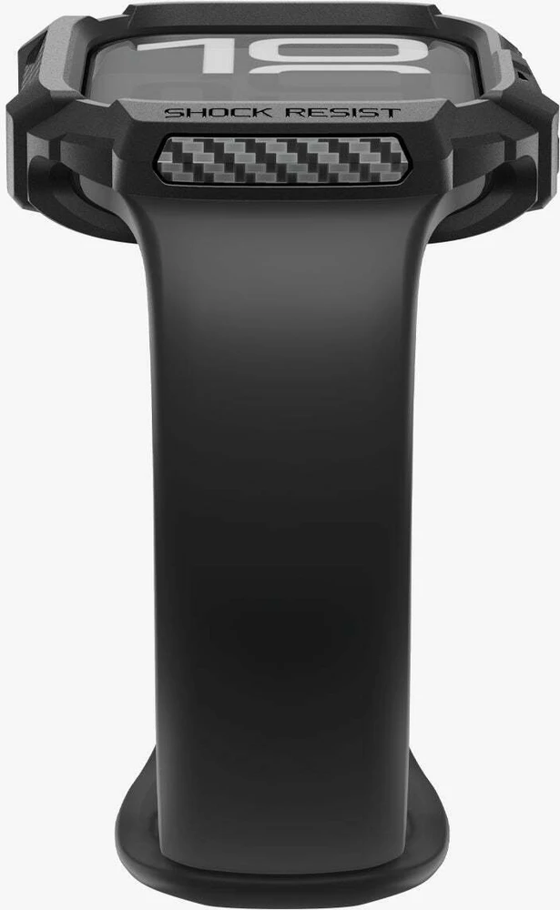 Spigen „Rugged Armor 2“, matinis juodas – „Apple Watch 11“ 46 mm