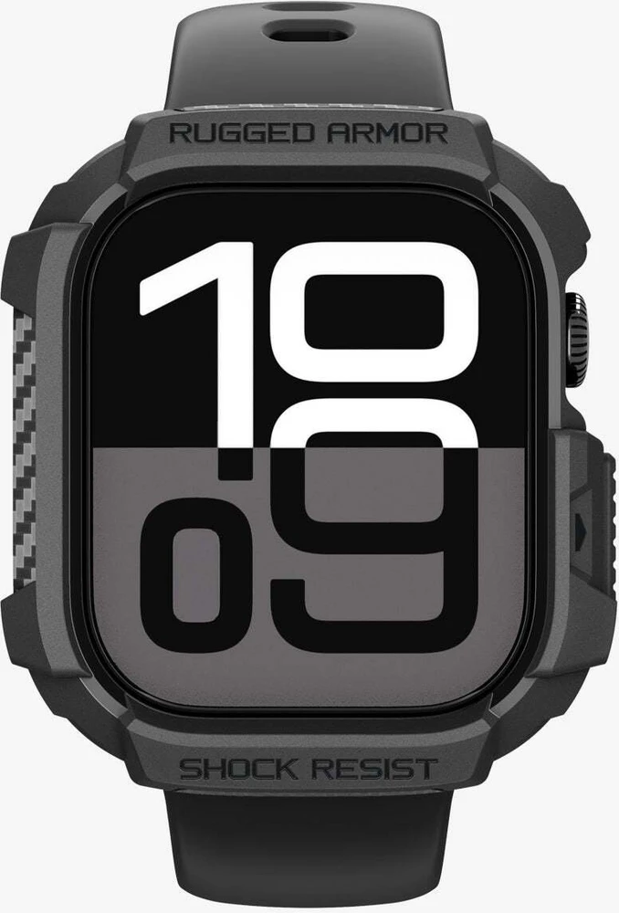 Spigen „Rugged Armor 2“, matinis juodas – „Apple Watch 11“ 46 mm