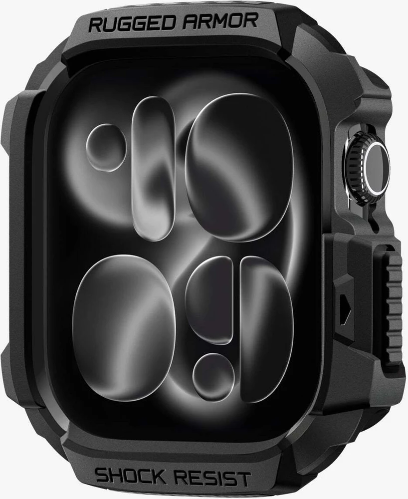 Spigen „Rugged Armor 2“, matinis juodas – „Apple Watch 11“ 46 mm