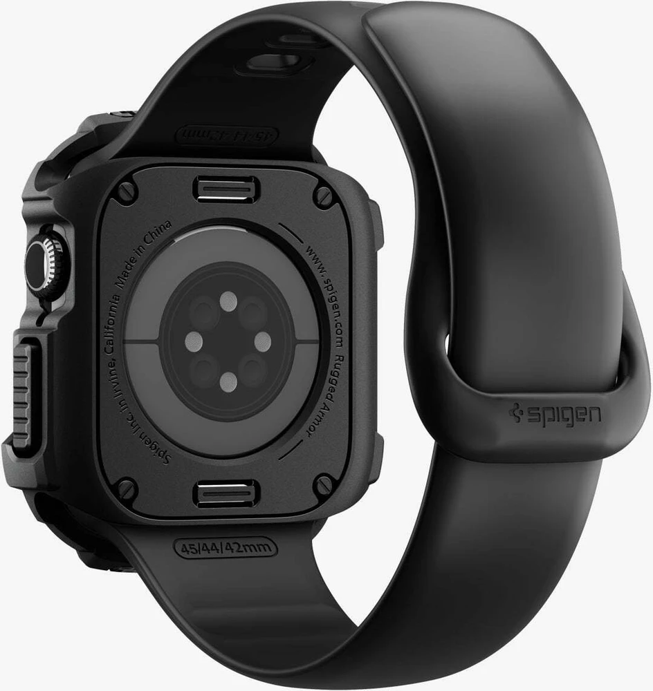 Spigen „Rugged Armor 2“, matinis juodas – „Apple Watch 11“ 46 mm
