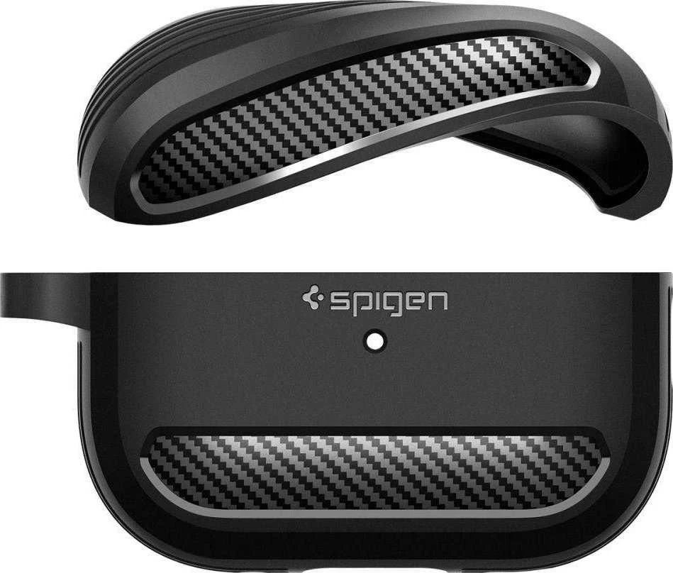 Spigen RUGGED ARMOR Apple AIRPODS PRO 1 / 2 dėklas ausinėms juodos spalvos