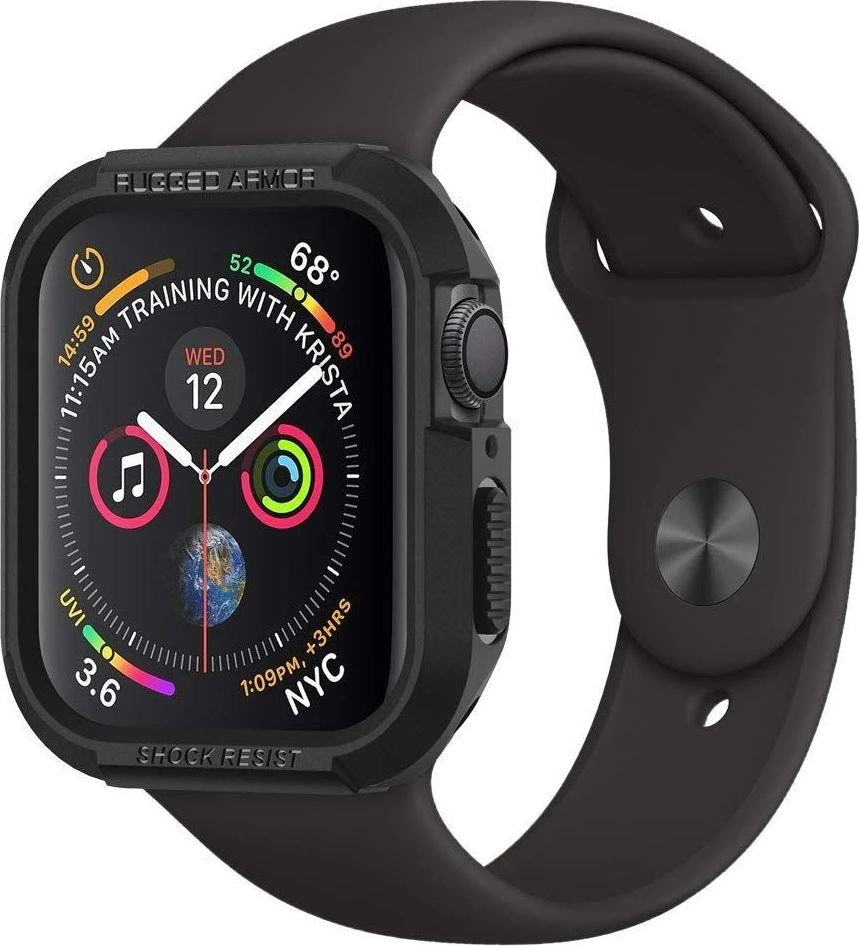 SPIGEN RUGGED ARMOR APPLE WATCH 4 / 5 / 6 / SE (40mm) Juodas | Varle.lt