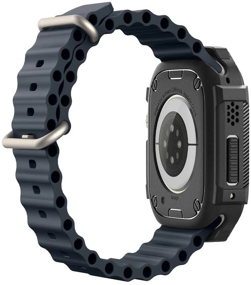 „Spigen Rugged Armor“, juodas - Apple Watch Ultra 2/Ultra 49mm