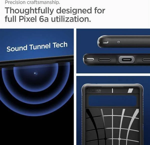 Dėklas Spigen Rugged Armor, juodas - Google Pixel 6a