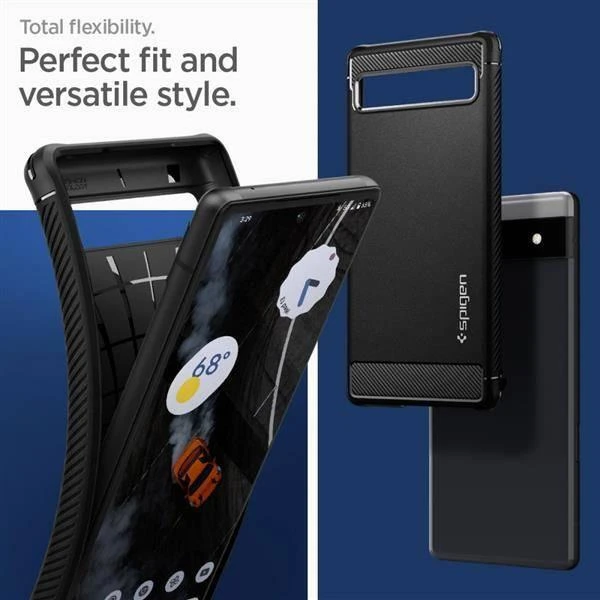 Dėklas Spigen Rugged Armor, juodas - Google Pixel 6a