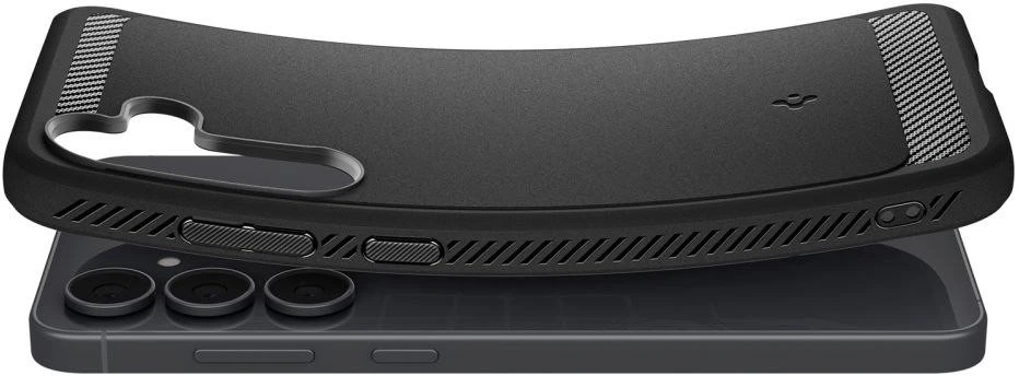 Dėklas „SPIGEN RUGGED ARMOR GALAXY S25 FE“ MATINĖ JUODA
