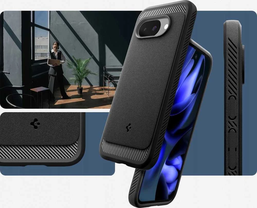 Spigen Rugged Armor Mag MagSafe dėklas, skirtas Google Pixel 9A – Matinis Juodas