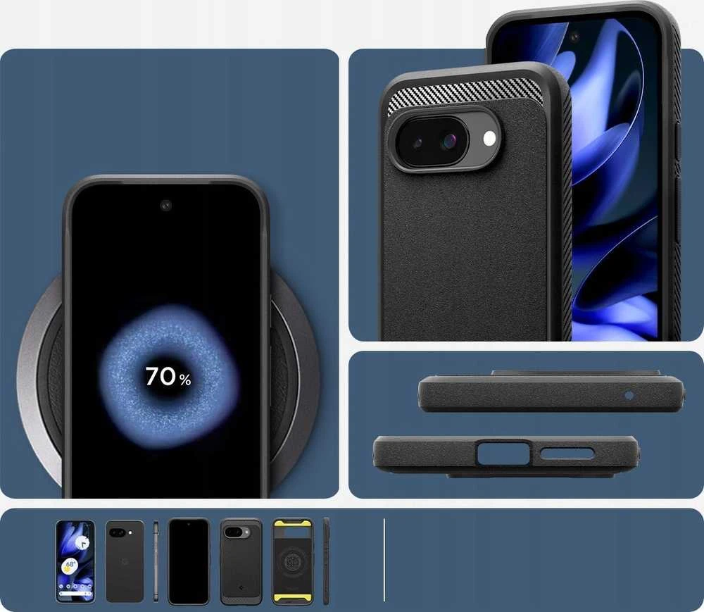 Spigen Rugged Armor Mag MagSafe dėklas, skirtas Google Pixel 9A – Matinis Juodas