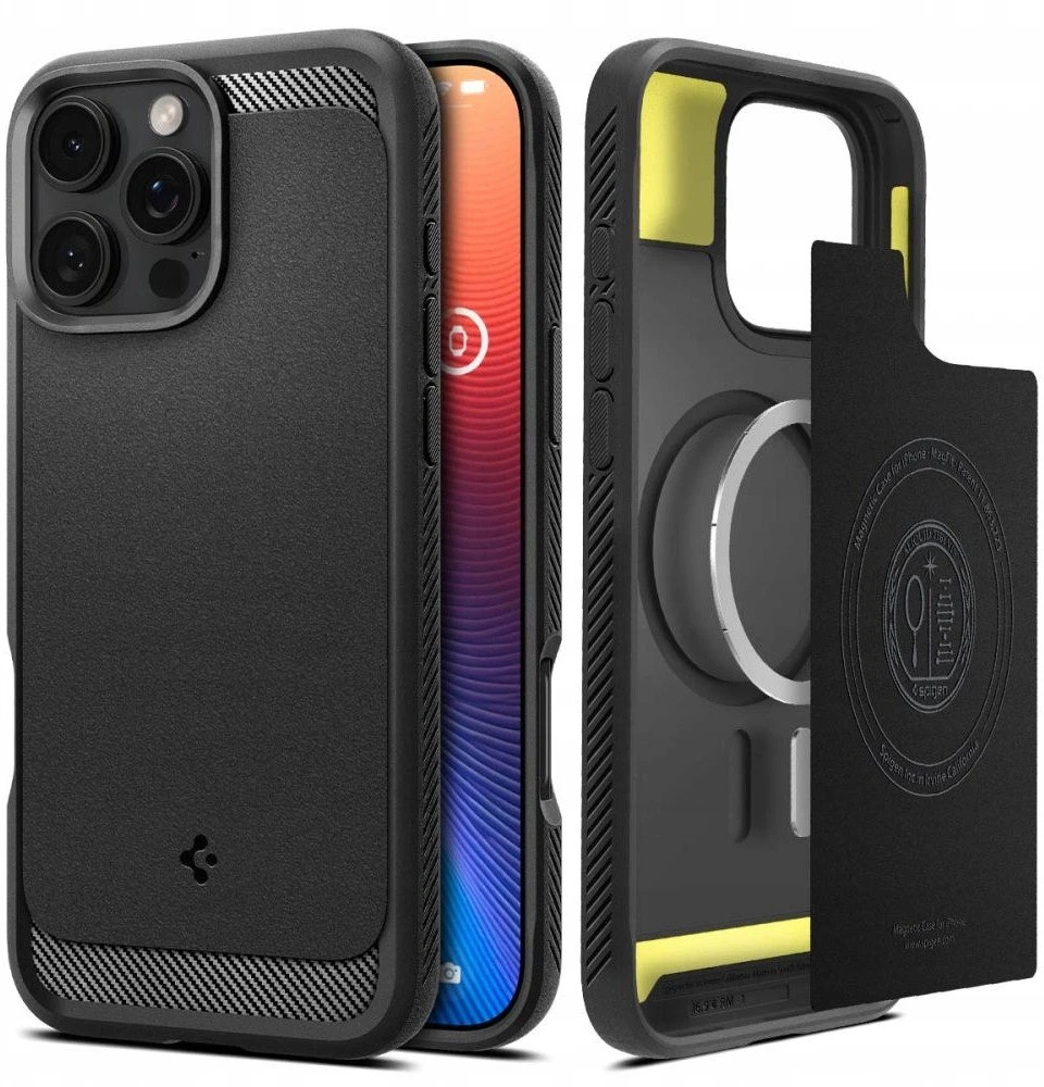 „Spigen Rugged Armor Mag MagSafe“ dėklas, skirtas iPhone 17 Pro Max – matinis juodas