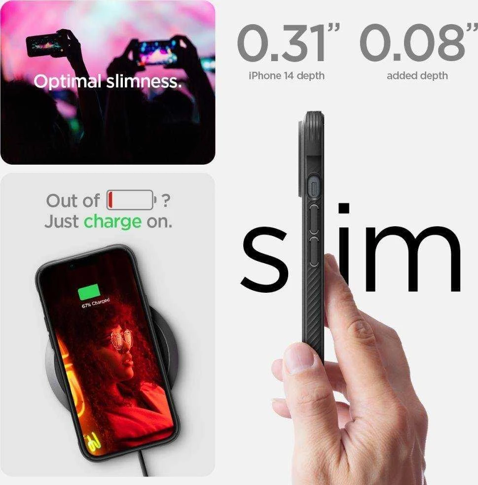 Spigen Rugged Armor Mag MagSafe Apple iPhone 14 – dėklas telefonui juodos spalvos