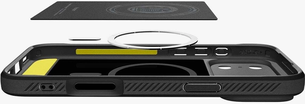 Spigen Rugged Armor MagSafe dėklas iPhone 18 Pro Max / 17 Pro Max - matinis juodas