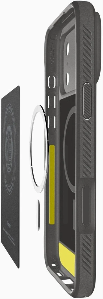 Spigen Rugged Armor MagSafe dėklas iPhone 18 Pro / 17 Pro - Pilkas