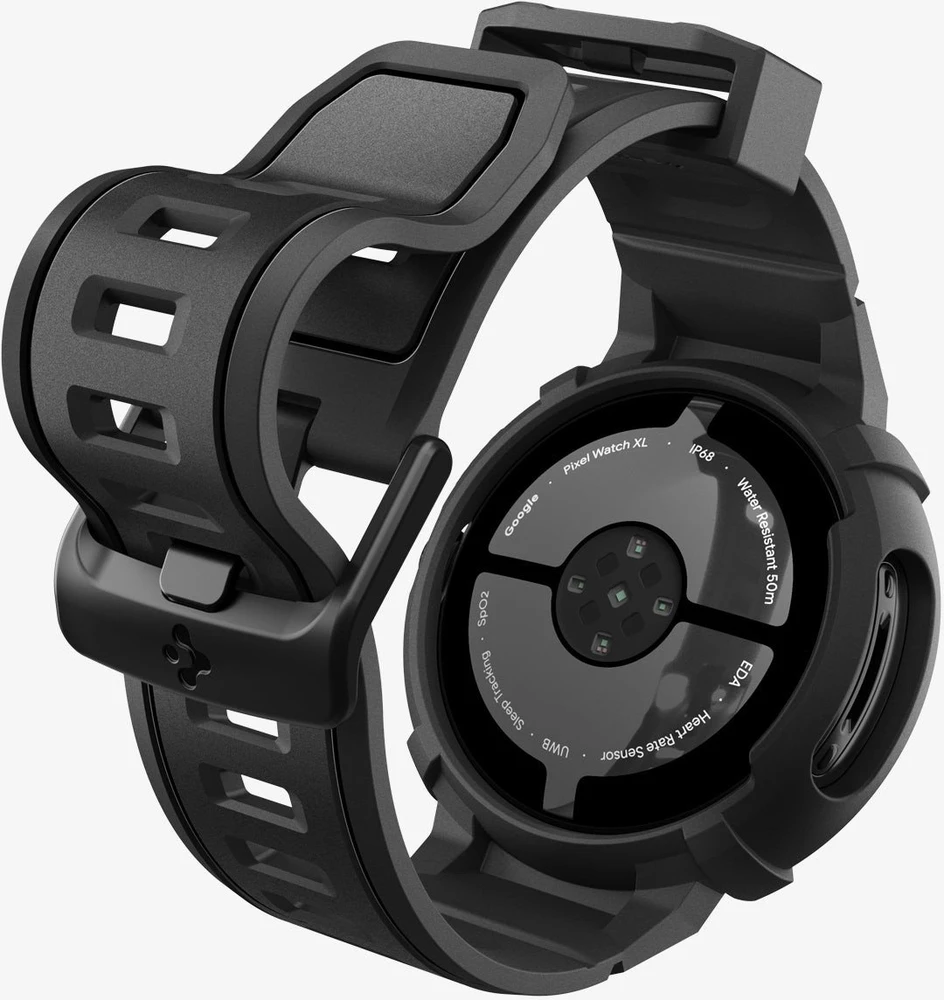Spigen Rugged Armor, matinės juodos spalvos – „Google Pixel Watch 4“ (41 mm)