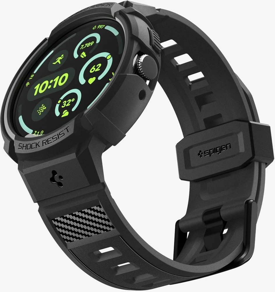 Spigen Rugged Armor, matinės juodos spalvos – „Google Pixel Watch 4“ (41 mm)