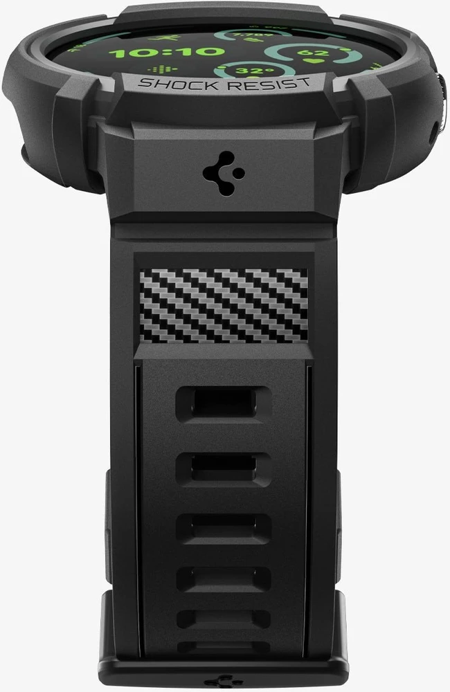 Spigen Rugged Armor, matinės juodos spalvos – „Google Pixel Watch 4“ (41 mm)