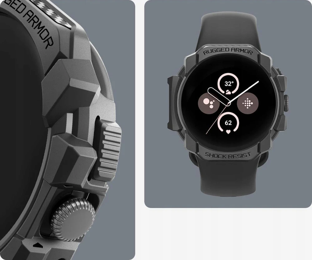 Spigen Tvirtas šarvas, matinis juodas - „Google Pixel Watch 3/2/1“ (41 mm)