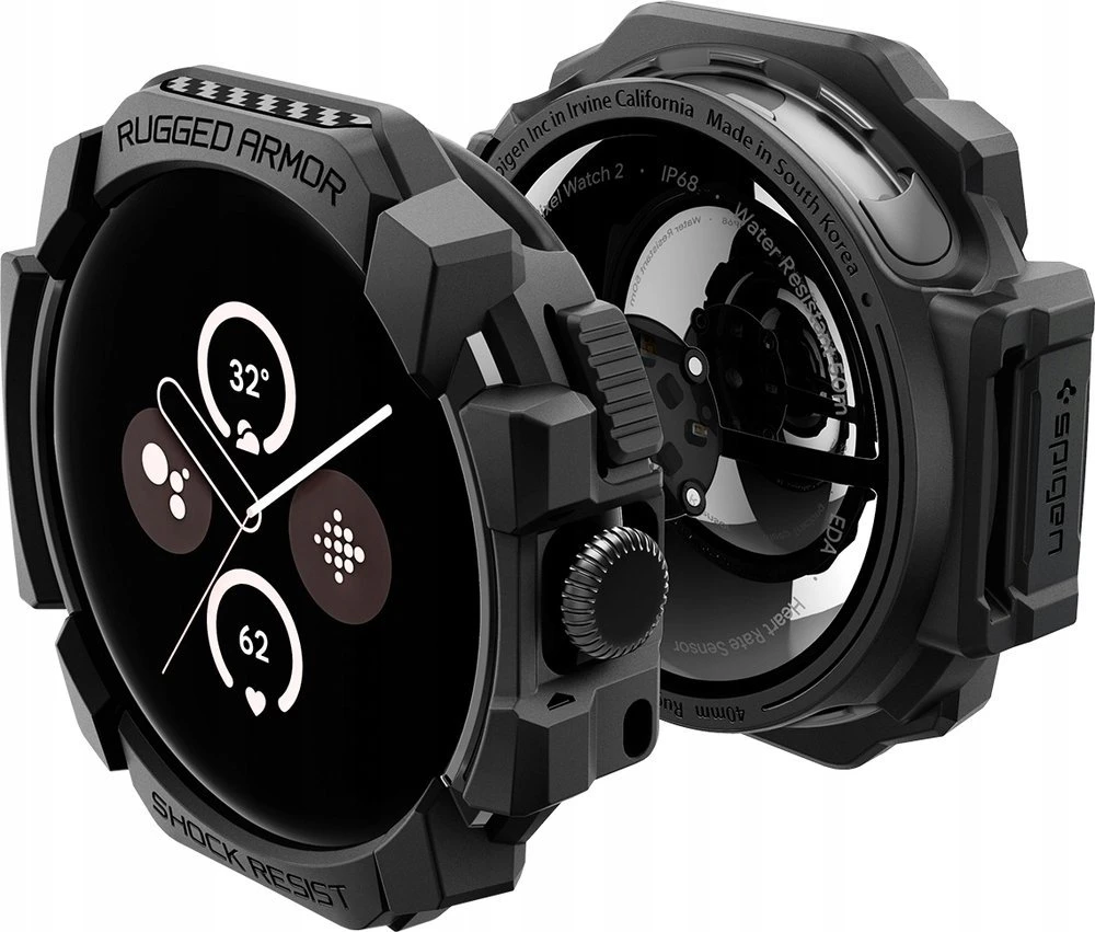 Spigen Tvirtas šarvas, matinis juodas - „Google Pixel Watch 3/2/1“ (41 mm)