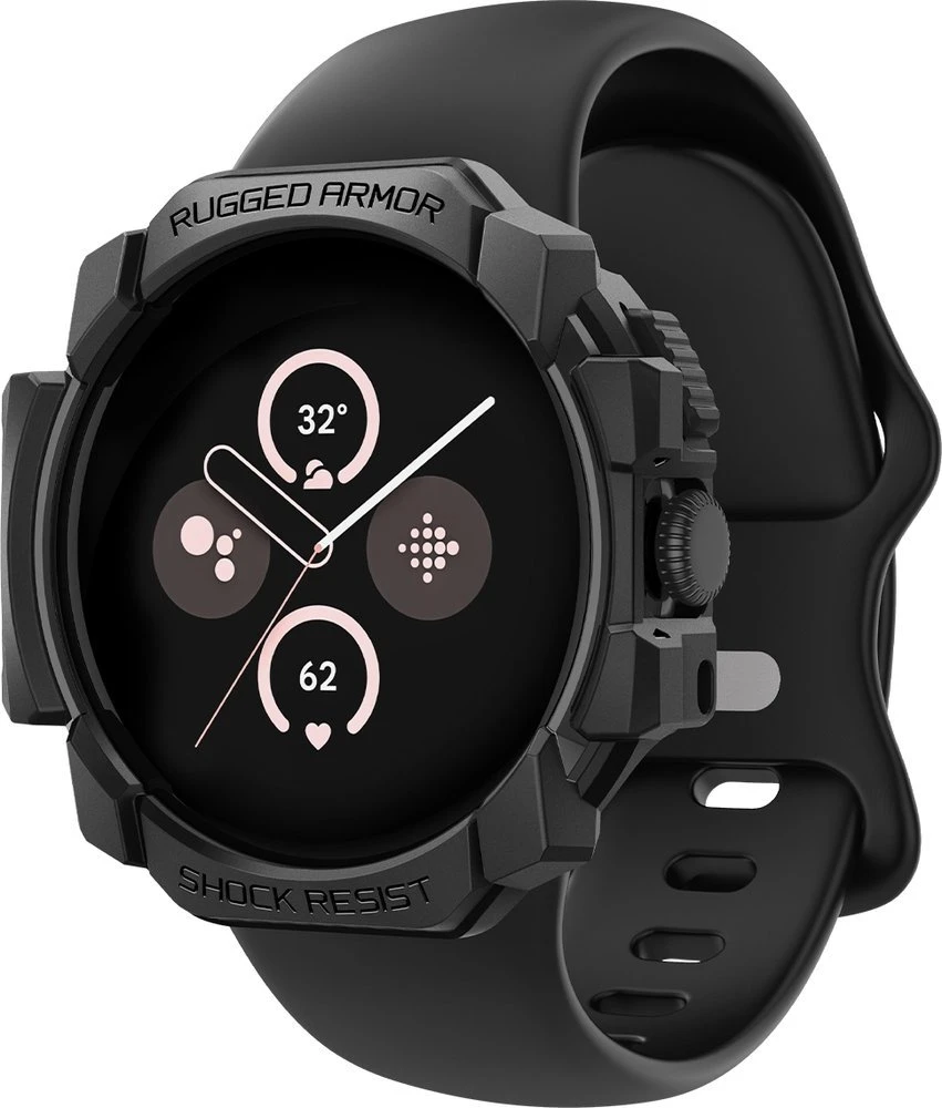 Spigen Tvirtas šarvas, matinis juodas - „Google Pixel Watch 3/2/1“ (41 mm)