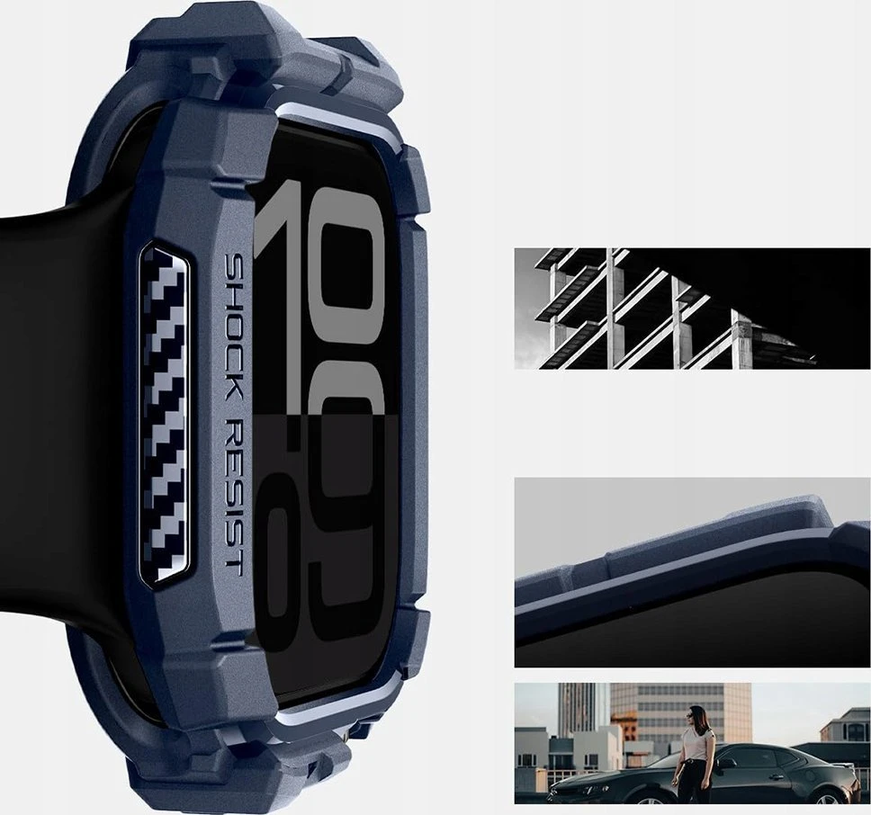 Spigen „Rugged Armor“, tamsiai mėlynas mėlynas - Apple Watch 10 42mm
