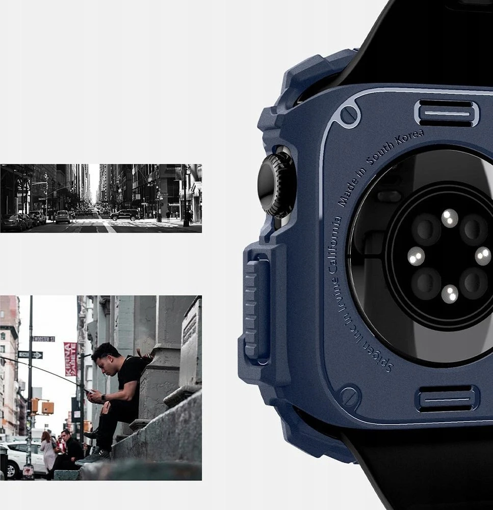 Spigen „Rugged Armor“, tamsiai mėlynas mėlynas - Apple Watch 10 42mm