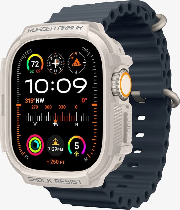 Apple Watch Ultra 1 / 2 (49mm) Spigen Rugged Armor beige dėklas laikrodžiui