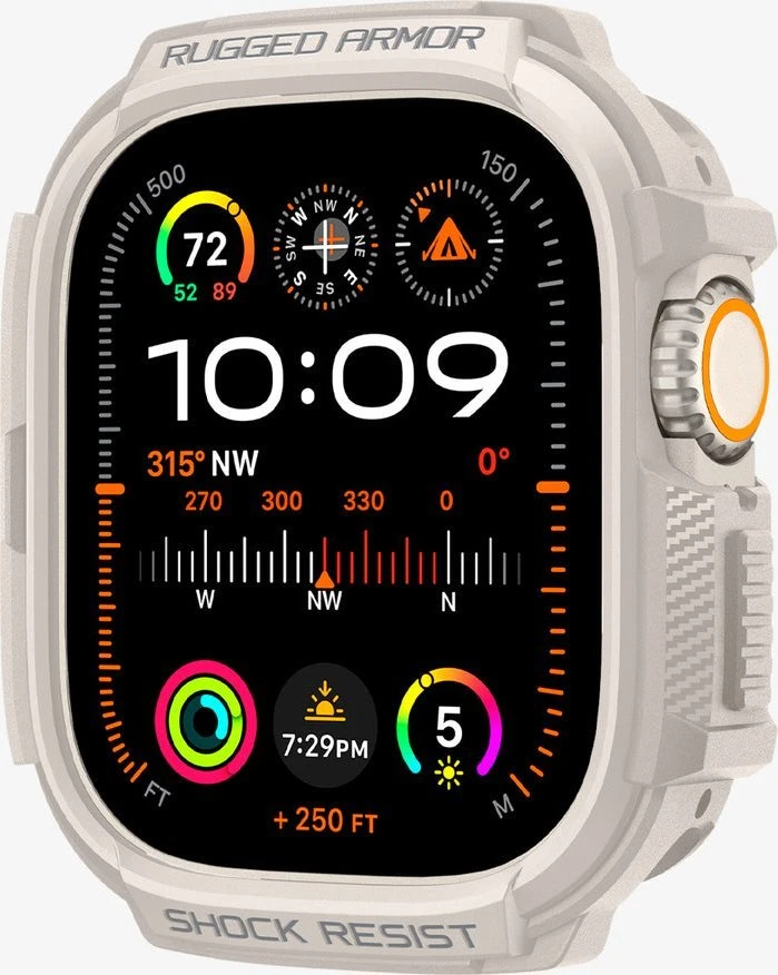 Apple Watch Ultra 1 / 2 (49mm) Spigen Rugged Armor beige dėklas laikrodžiui