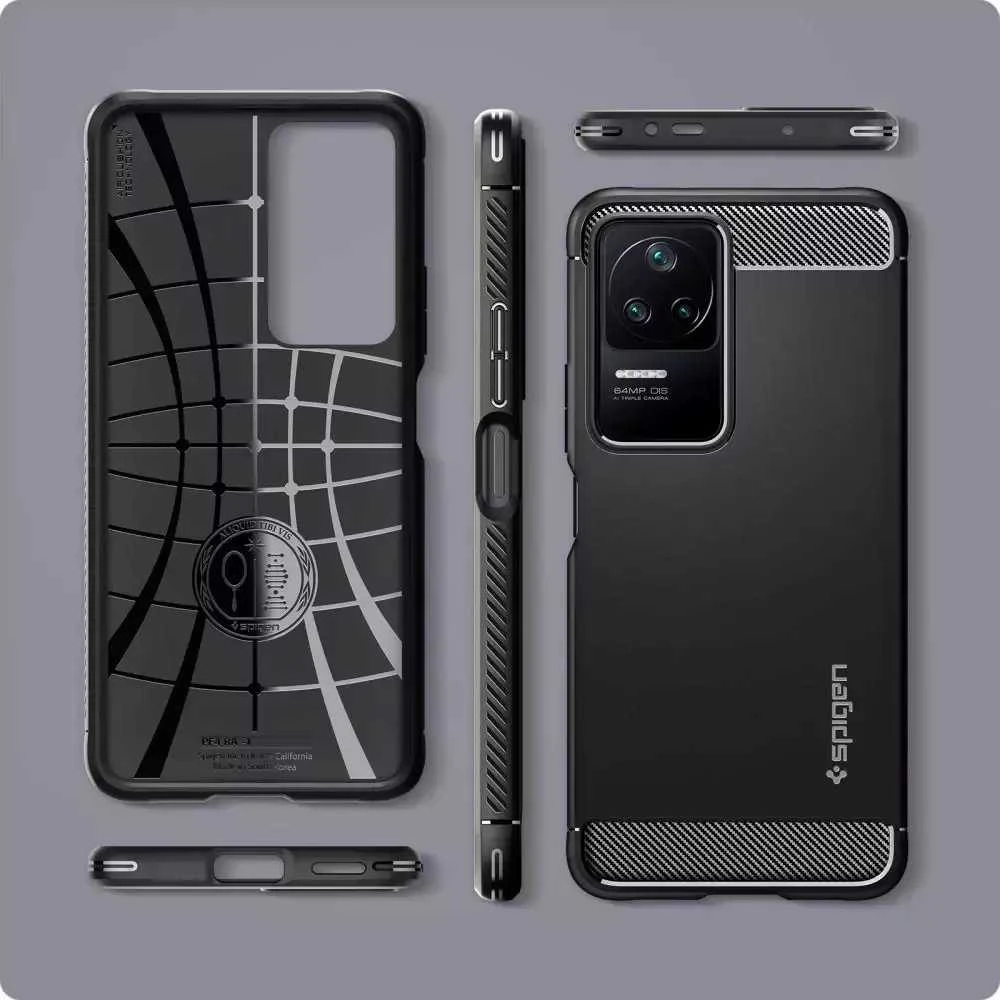 Dėklas Spigen Rugged Armor, matte juodas - Xiaomi POCO F4/Redmi K40S