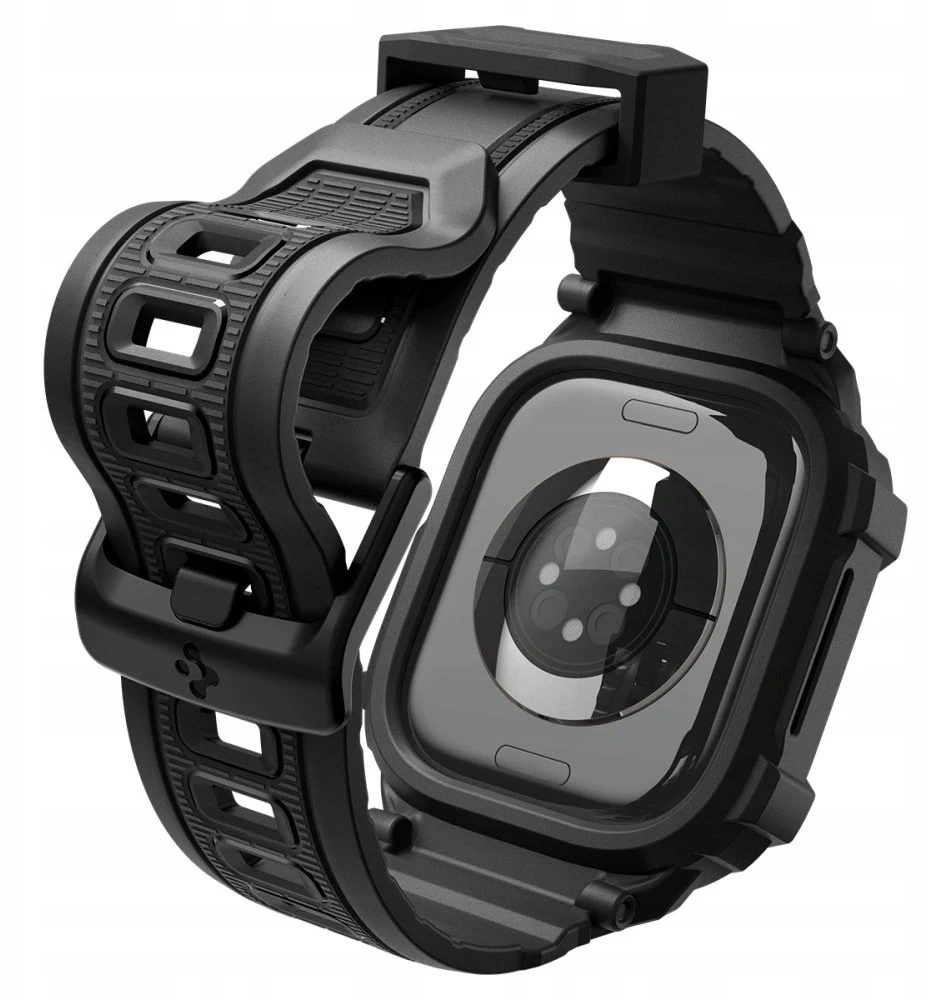 Spigen Rugged Armor Pro Case Strap for Apple Watch 46mm - Matte Juodas