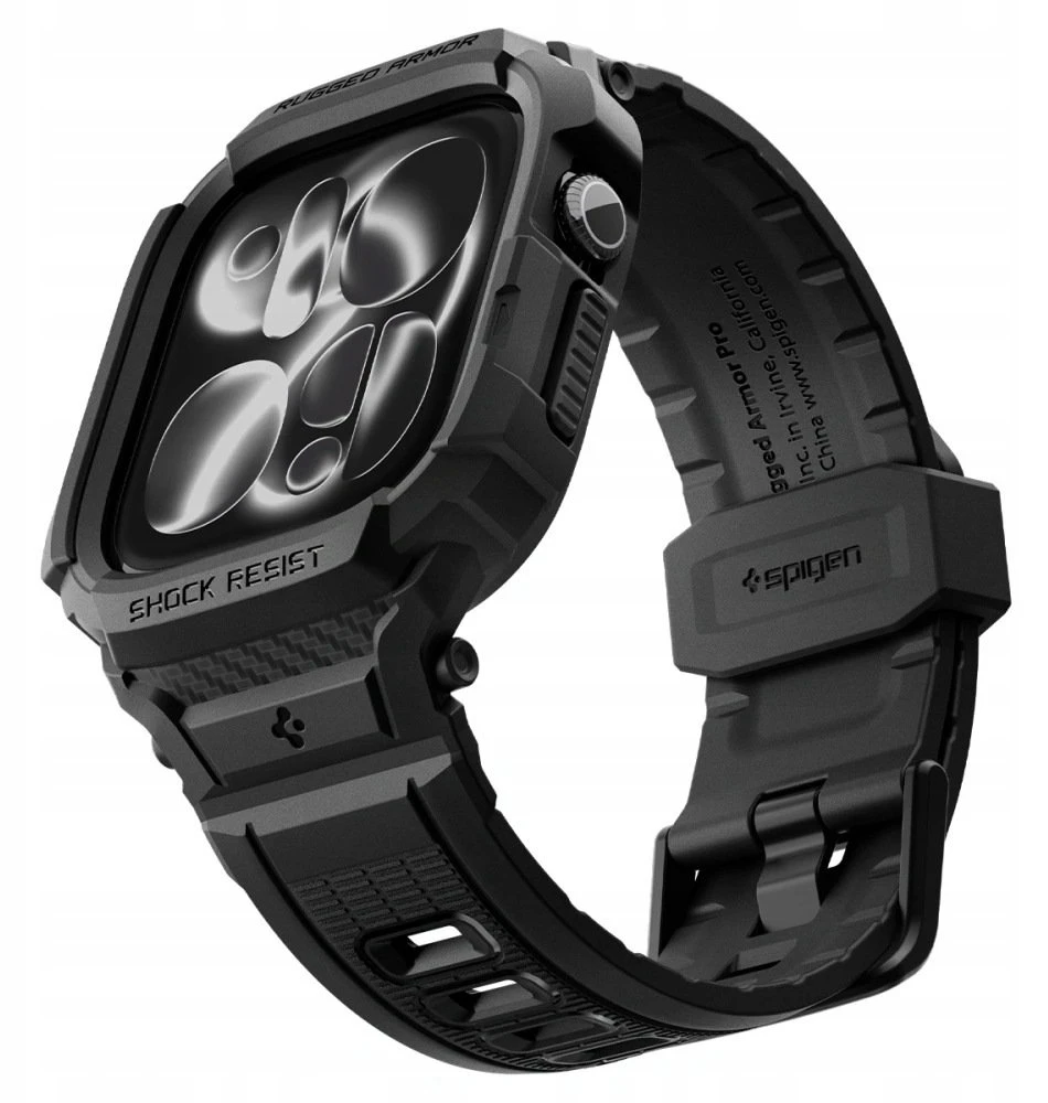 Spigen Rugged Armor Pro Case Strap for Apple Watch 46mm - Matte Juodas