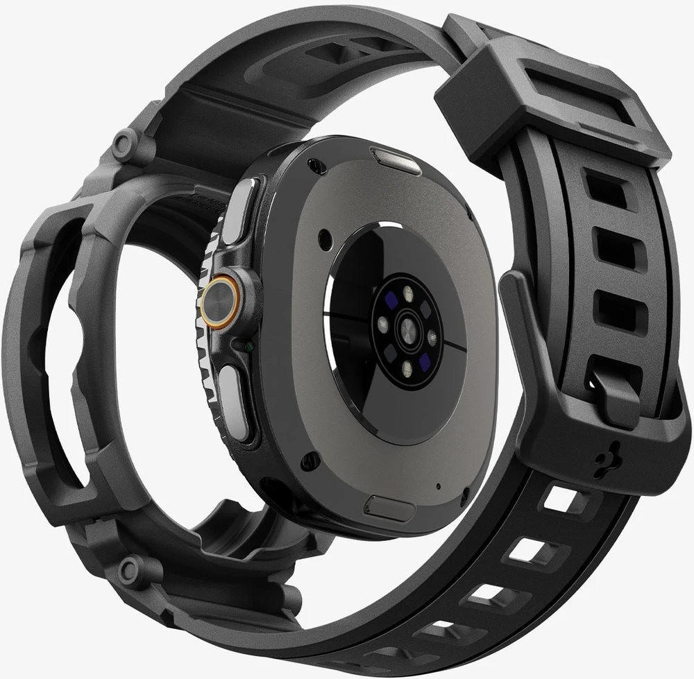 „Spigen Rugged Armor Pro“, matinis juodas - „Galaxy Watch 8 Classic“ (46 mm)
