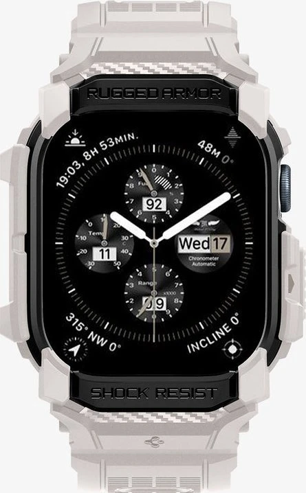 Spigen Rugged Armor Pro, dune beige - Apple Watch 10 42mm