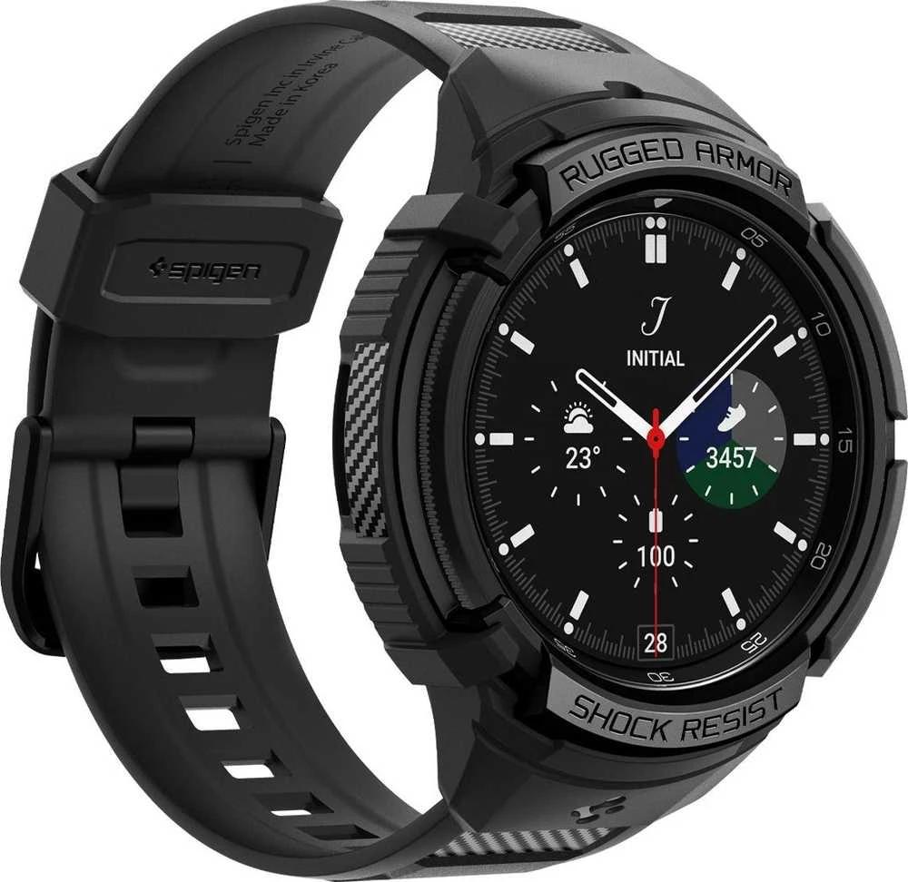 Spigen Rugged Armor Pro, juodos spalvos – Samsung Galaxy Watch6 Classic 47mm