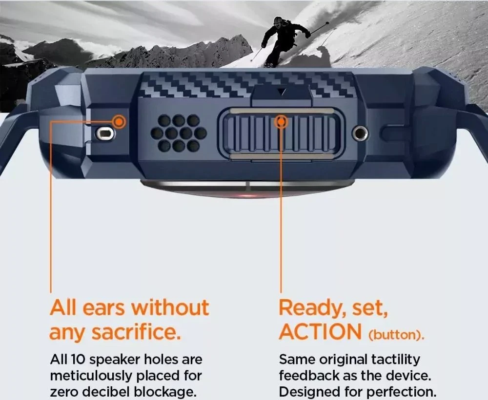 Spigen Rugged Armor Pro – apyrankė su dėklu, skirta Apple Watch Ultra 49 mm (tamsiai mėlyna)