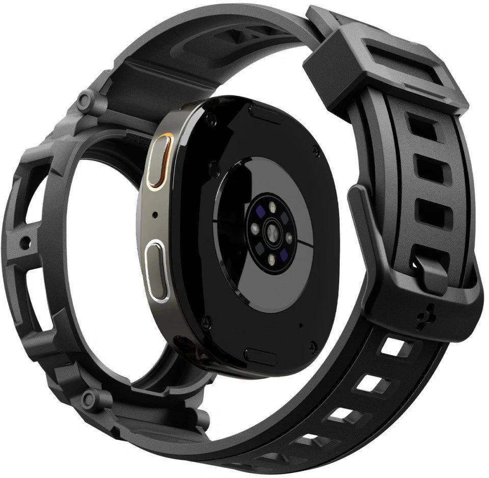 „Spigen Rugged Armor Pro“, matinis juodas - „Galaxy Watch 8“ (44 mm)