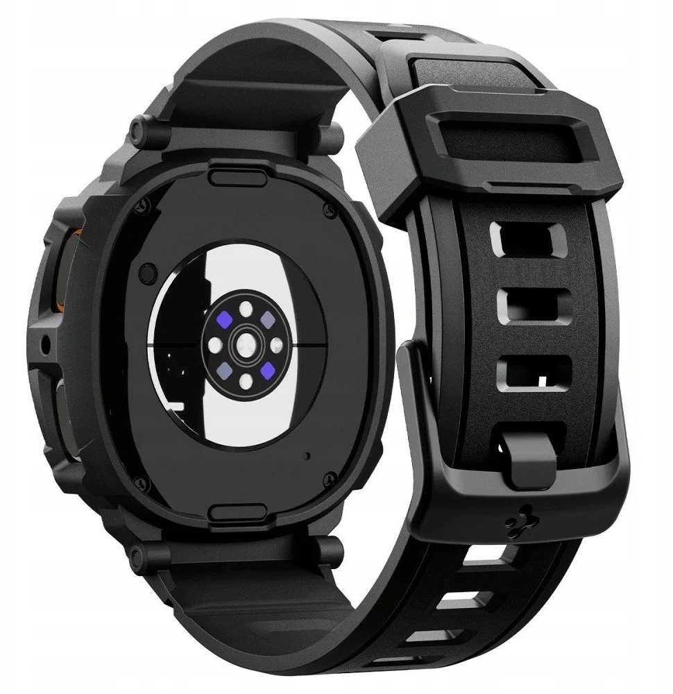 „Spigen Rugged Armor Pro“, matinis juodas - „Galaxy Watch 8“ (44 mm)