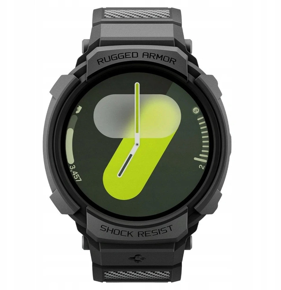 „Spigen Rugged Armor Pro“, matinis juodas - „Galaxy Watch 8“ (44 mm)