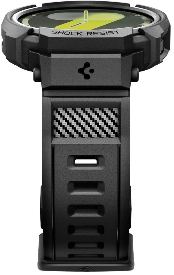 „Spigen Rugged Armor Pro“, matinis juodas - „Galaxy Watch 8“ (44 mm)