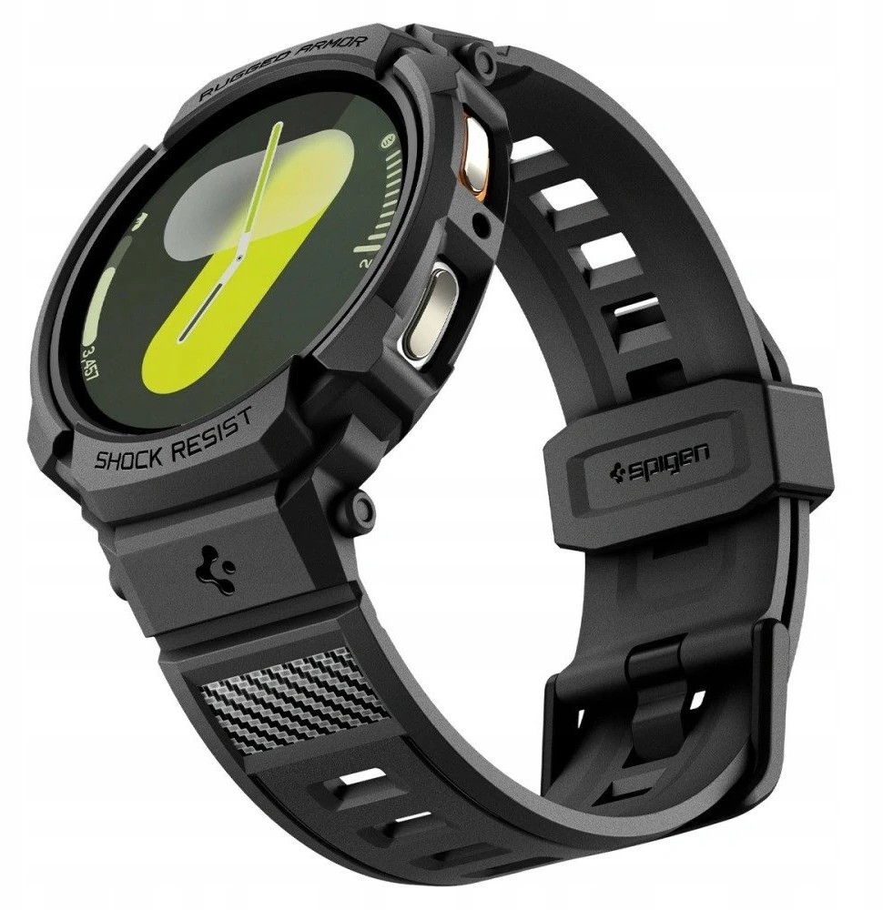 „Spigen Rugged Armor Pro“, matinis juodas - „Galaxy Watch 8“ (44 mm)