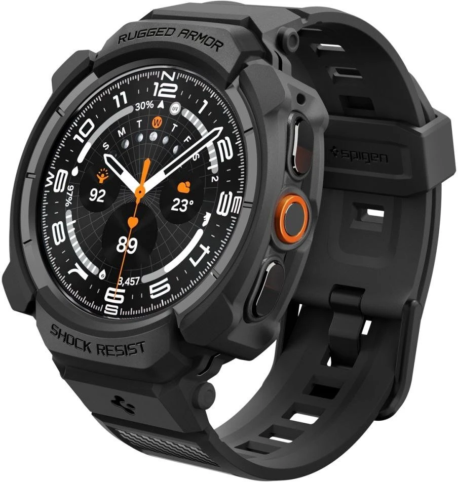 SPIGEN RUGGED ARMOR PRO SAMSUNG GALAXY WATCH ULTRA 2 2026 (47 MM) MATINĖ JUODA