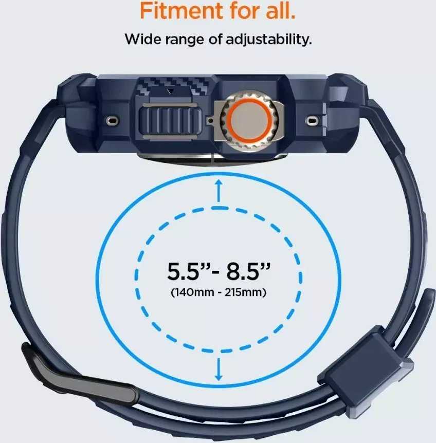 Spigen Rugged Armor Pro - Strap with case for Apple Watch Ultra 49 mm (Navy Mėlyna)