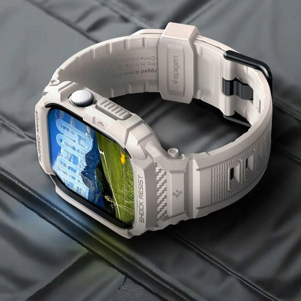 Spigen Rugged Armor Pro apyrankė skirta Apple Watch 42mm – rusvai gelsvas