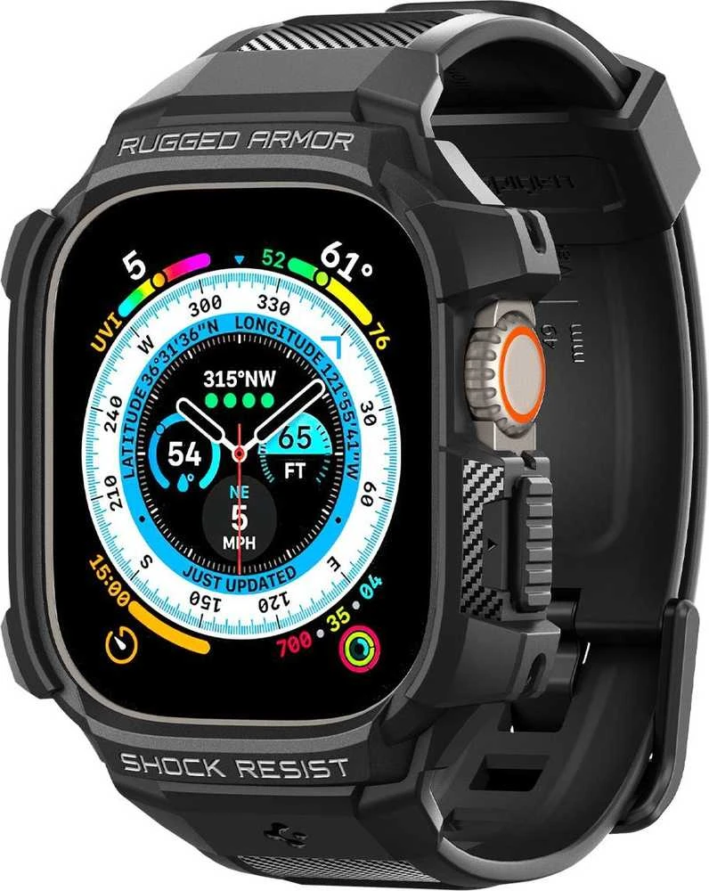 Spigen Rugged Armor „Pro” Apple Watch Ultra (49mm) juodos spalvos