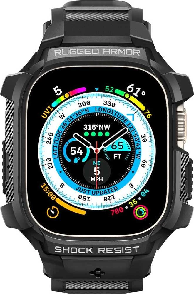Spigen Rugged Armor „Pro” Apple Watch Ultra (49mm) juodos spalvos