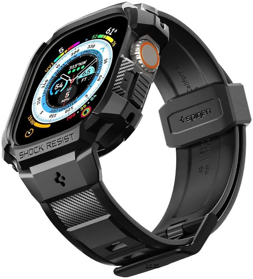 Spigen Rugged Armor „Pro” Apple Watch Ultra (49mm) juodos spalvos