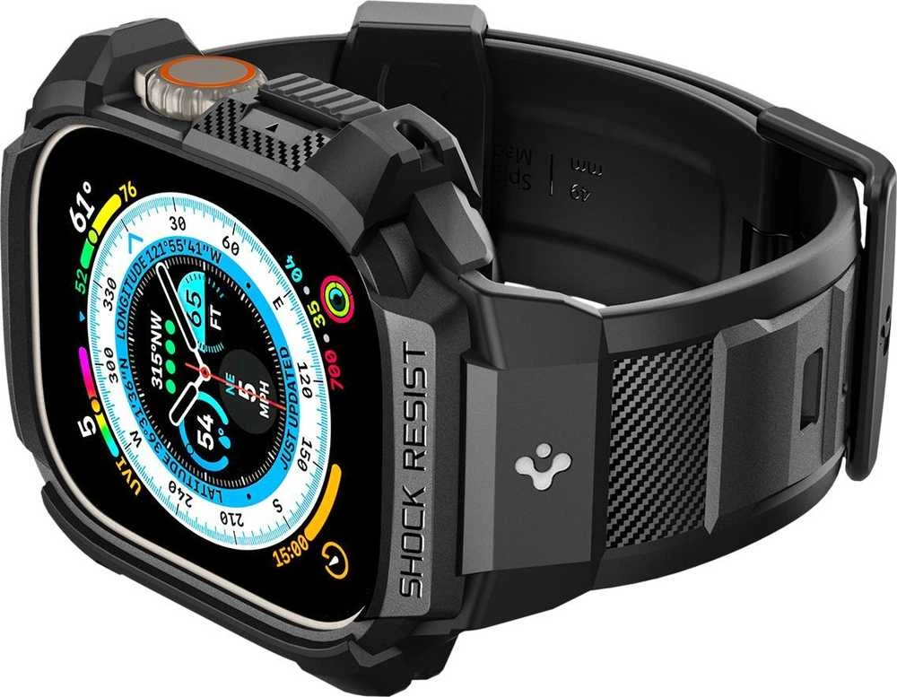 Spigen Rugged Armor „Pro” Apple Watch Ultra (49mm) juodos spalvos