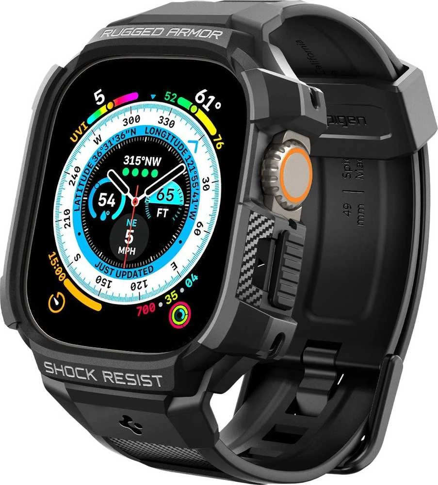 Spigen Rugged Armor „Pro” Apple Watch Ultra (49mm) juodos spalvos