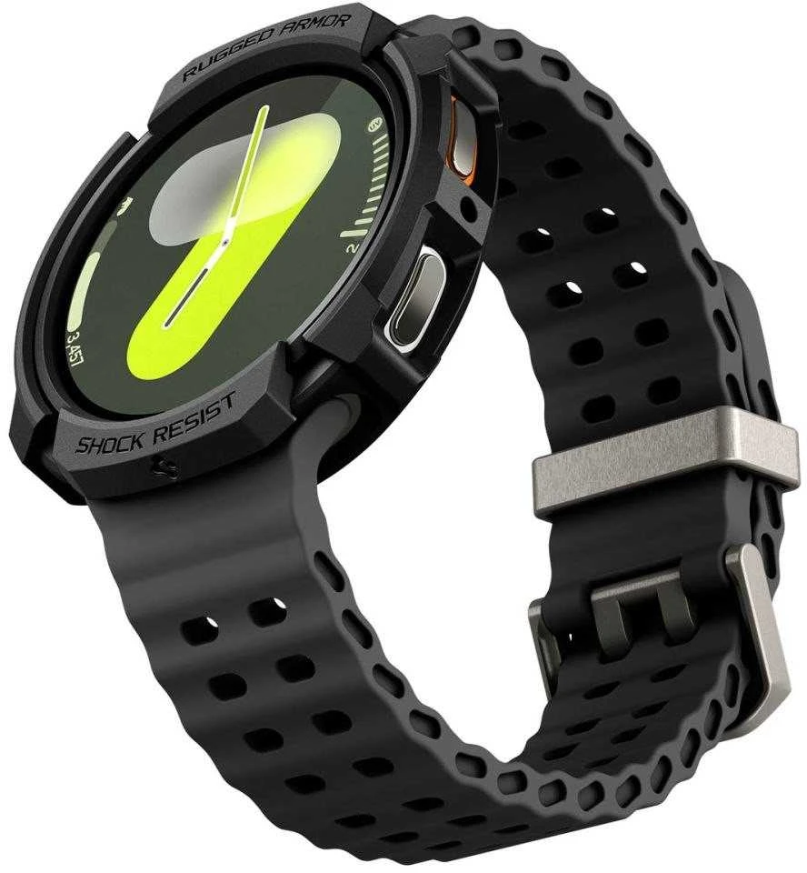 „Spigen Rugged Armor“, matinis juodas - „Galaxy Watch 8“ (40 mm)